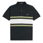 Mens Panelled Polo - Night Green - S image