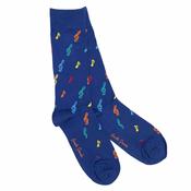Mens Musical Note Bamboo Socks - Blue - 7-11 image