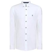 Mens Tapered Fit Oxford Cotton Shirt - White - M image