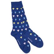 Mens Mushroom Bamboo Socks - Blue - 7-11 image