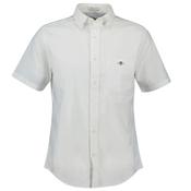 Mens Regular Fit Short Sleeve Dobby Shirt - White - S image