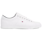 Mens Essential Leather Lace-Up Trainers - White - 6 image