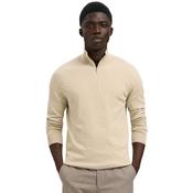 Mens Berg Half-Zip Knitted Jumper - Oatmeal - S image