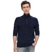 Mens Berg Half-Zip Knitted Jumper - Navy Blazer - S