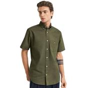 Mens Regular Fit Short Sleeve Oxford Shirt - Moss Green - S image