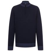 Mens Shark Tag Cool Wool 1/4 Zip Sweater - Navy - S image