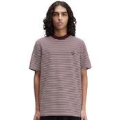 Mens Fine Stripe Heavyweight T-Shirt - Oxblood - S image