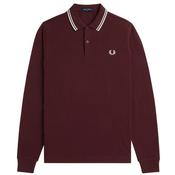 Mens M3636 Long Sleeve Polo Shirt - Oxblood - M image