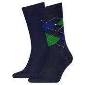 Mens 2-Pack Check Socks - Cobalt Blue - 6-8 image