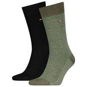 Mens 2-Pack Herringbone Socks - Army Green - 6-8 image