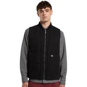 Mens Quilted Canvas Gilet - Black - XS