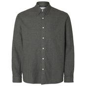 Mens Noah Brushed Twist Shirt - Grey Flannel - S