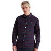 Mens Brewer Check Oxford Shirt - Bordeaux - XS image
