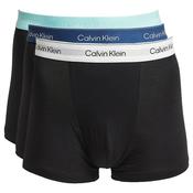 Mens Icon Cotton Relaxed Dart 3-Pack Trunks – Black - S