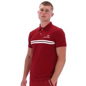 Men's New Supermac Polo Shirt - Rhubarb/Gardenia/Aruba Blue - XS