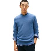 Mens Flag Embroidery Jumper - Petrol Blue - XS