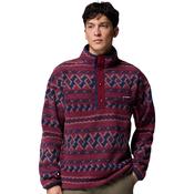 Mens Helvetia II Printed Half Snap Printed Fleece Pullover - Rich Wine - XS