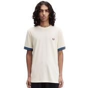 Mens Striped Cuff T-Shirt - Ecru - M image