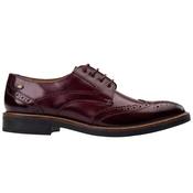 Mens York Leather Brogues - Washed Bordo - 7 image