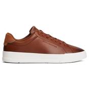 Mens Leather Debossed Logo Court Trainers - Winter Cognac - 7 image