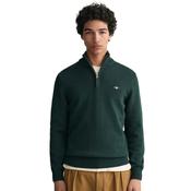 Mens Classic Cotton Half-Zip Sweater - Tartan Green - L image