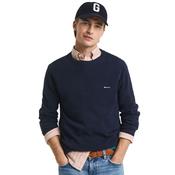 Mens Cotton Pique Sweater - Evening Blue - S image