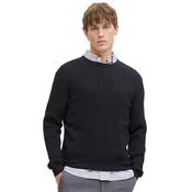 Mens Emil Cable Knit Pullover Sweater - Black - L image