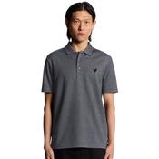 Mens Two Tone Pique Polo Shirt - Chambray Blue - XS image