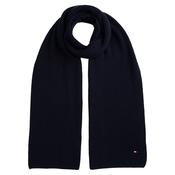 Flag Embroidery Ribbed Scarf - Space Blue - One image