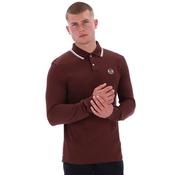Mens 020 Long Sleeve Polo Shirt - Bitter Chocolate/Gardenia - XS image