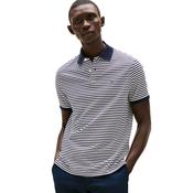 Mens 1985 Regular Fit Pique Striped Polo Shirt - Desert Sky/White - S image
