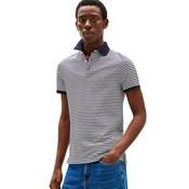 Mens 1985 Slim Fit Pique Striped Polo Shirt - Desert Sky/White - M image