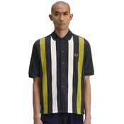 Mens Vertical Stripe Polo Shirt - Anchor Grey - S image