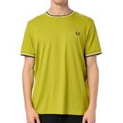 Mens Twin Tipped T-Shirt - Tennis Ball Yellow/Ecru/Navy - L image