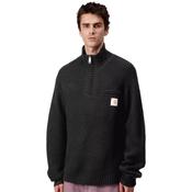 Mens Detroit Half Zip Sweater - Black - M image