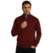 Mens Unione 1/4 Zip Sweater - Merlot - M image