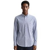 Mens Regular Fit Classic Banker Stripe Poplin Shirt - College Blue - 4XL image