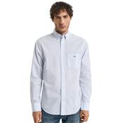 Mens Regular Fit Classic Gingham Poplin Shirt - Light Blue - 4XL image