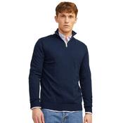 Mens Plain Quarter Zip Jumper - Navy Blazer - XS