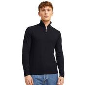 Mens Plain Quarter Zip Jumper - Black - XS image