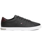 Mens Essential Leather Vulcanised Trainers - Black - 6 image