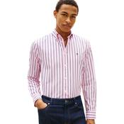 Mens Th Flex Regular Fit Stripe Poplin Shirt - Classic Pink - M image