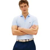 Mens Liquid Cotton Slim Tipped Polo Shirt - Breezy Blue - L