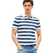 Mens 1985 Regular Fit Pique Polo Shirt - White/Desert Sky - M image