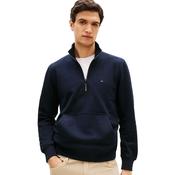Mens Flag Embroidery Terry Quarter-Zip Jumper - Desert Sky - S image