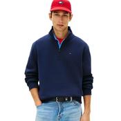 Mens Tommy Flag Fleece Half-Zip Jumper - Dark Night Navy - XS image