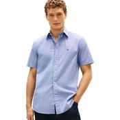 Mens Poplin Houndstooth Short Sleeve Shirt - Wedge Blue - S image