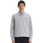 Mens Striped Seersucker Zip Through Overshirt - Blue/White - S image