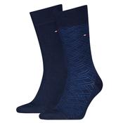 Mens 2-Pack Pattern Socks - Navy - 6-8 image