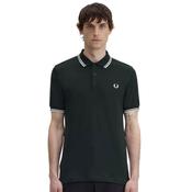 Mens M3600 Twin Tipped Polo Shirt - Night Green/Snow White - XS image